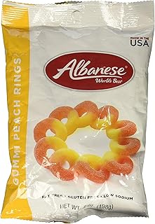 Albanese Gummy Peach Rings, 7 Oz