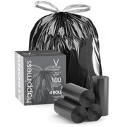 happimess Black / 100 Count (Pack of 1) / 30.0 gallons Trash Bags