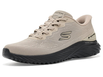 Men's Bounder 3.0 Reocurrence Hands Free Slip-in by Skechers – Mesh, Taupe/Black, Model 233459
