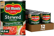 Del Monte Canned Stewed Tomatoes with Onions, Celery & Green Peppers, 14.5 oz, (Pack of 12 Cans)