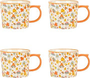 10 Strawberry Street Madison Mug, Retro Mushroom, Set of 4