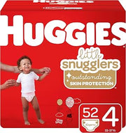 HUGGIES Little Snugglers Baby Diapers, Size 4, 52 Ct
