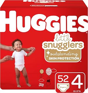 HUGGIES Little Snugglers Baby Diapers, Size 4, 52 Ct
