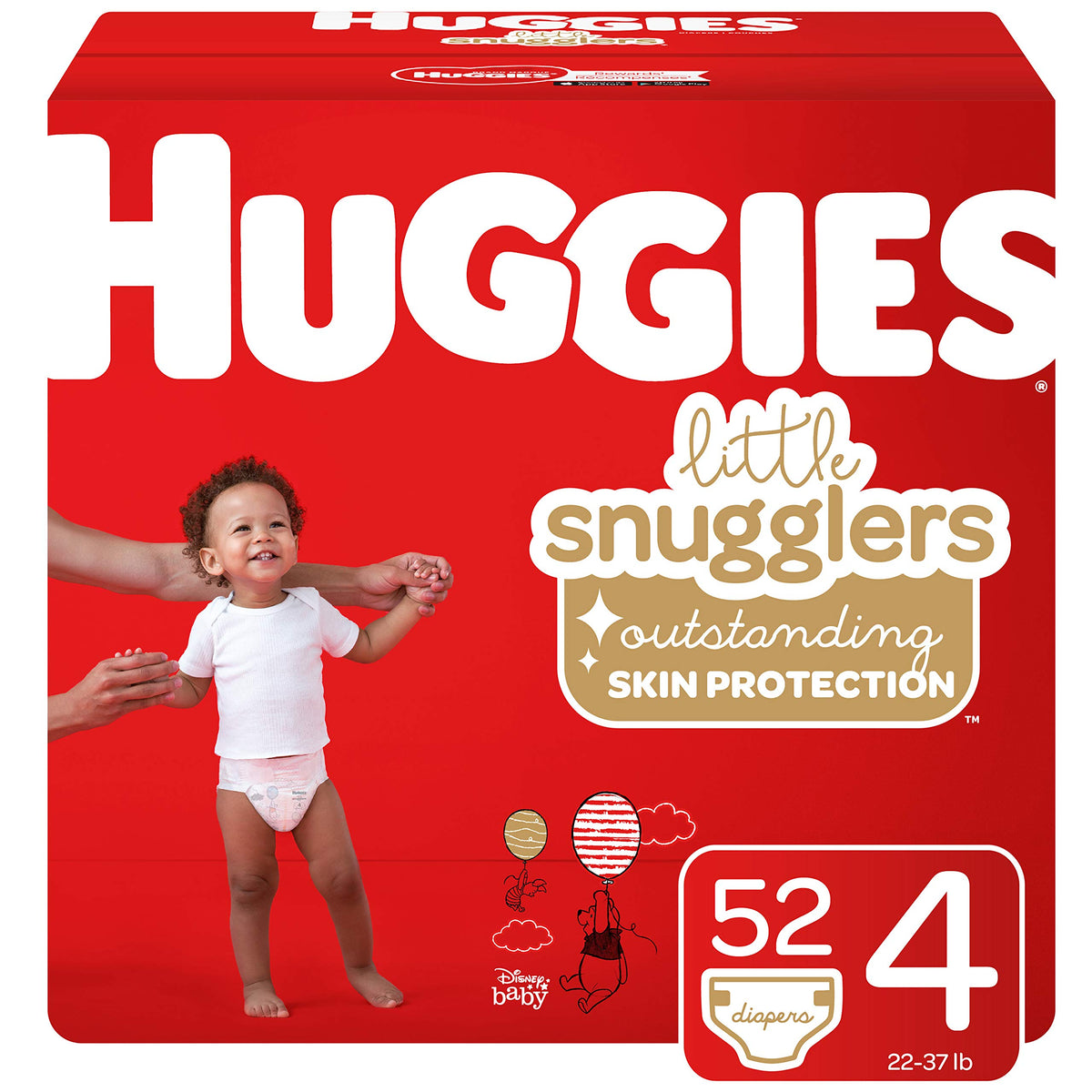 Little Snugglers Baby Diapers by HUGGIES – 52 Count (Pack of 1), Rubber, White