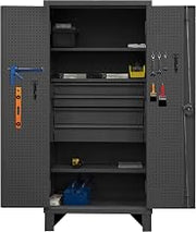 Durham HDCDB243678-4M95 Cabinet, 3 shelf, 3 drawer, broom holder