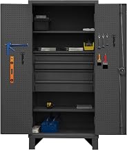 Durham HDCDB243678-4M95 Cabinet, 3 shelf, 3 drawer, broom holder