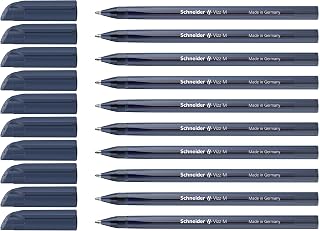 Schneider Vizz 102223 Midnight Blue Ballpoint Pen for Easy and Quick Writing - Ink Colour Barrel - Medium Line - Pack of 10