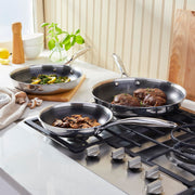 Paradigm 3-pc Stainless Steel PTFE Nonstick Fry Pan Set by HENCKELS – 3-pc, Stainless Steel, Pack of 3, Model 1029032