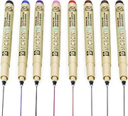 Sakura Pigma Micron PN Fineliner Pens - 0.4/0.5mm - 1 of Each Colour - Pack of 8