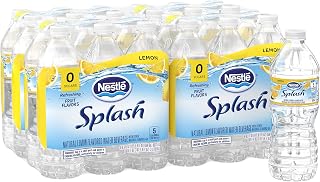 Nestle Splash Water, Lemon, 16.9 Fl Oz, 24 Count