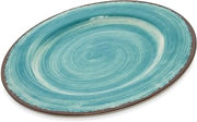 Mingle Resuable Plastic Plate Dinner Plate with Pottery Style for Home and Restaurant by Carlisle FoodService Products – Dinner Plate11 Inches, 0.49732 ounces, Melamine, Aqua