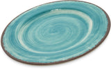 Mingle Resuable Plastic Plate Dinner Plate with Pottery Style for Home and Restaurant by Carlisle FoodService Products – Dinner Plate11 Inches, 0.49732 ounces, Melamine, Aqua