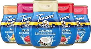 Torani Sugar Free Liquid Drink Enhancer Flavors Variety 5-Pack, 1.62 Oz Ea