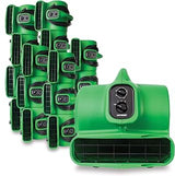 XPOWER P-430AT Medium Sized Air Mover, Carpet Dryer, Floor Blower, and Utility Fan- Features a Timer & Built-in Power Outlets – Green (18 Fans)