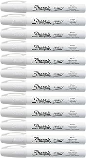Sharpie Oil-Based Paint Marker, Medium Point, White, 12 Count - Great for Rock Painting