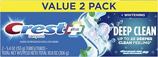 Crest Plus Deep Clean Complete Whitening Toothpaste, Effervescent Mint, 10.8 OZ (Pack of 6)