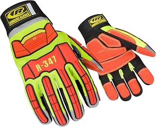 Ansell Ringers R347 Mechanical Protection Gloves - M, Black and Orange (1 Pair)