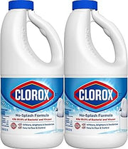 Clorox Splashless Disinfecting Bleach Cleaner, 2 Pack Regular Concentrated Liquid Bleach, Removes Mold, Mildew and Stains, Whitens, for Multi Purpose Cleaning and Laundry, 40 oz Bottles