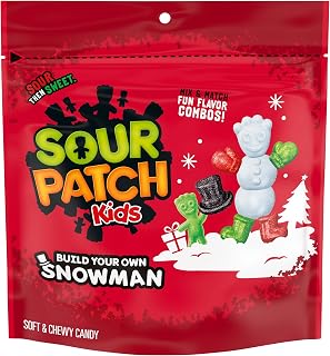 Sour Patch Kids Build Your Own Snowman Soft & Chewy Holiday Candy, 10.03 oz | Gummy Candy