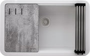 Ruvati 30-inch Granite Composite Quartz Workstation White Undermount Kitchen Sink - RVG2310WH