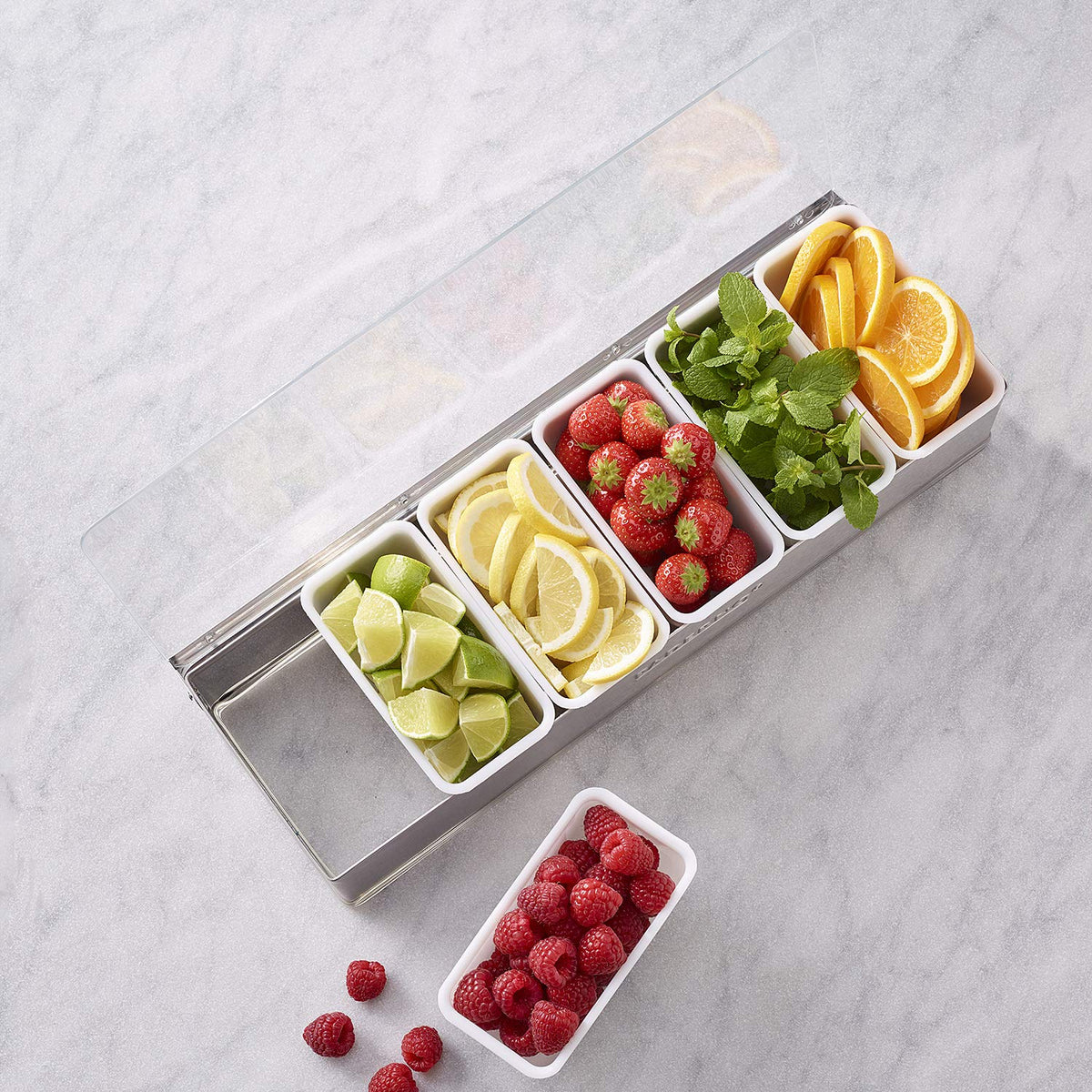 Port GewÃ1 / 4rze 6 Trays by PADERNO – Alloy Steel, Silber / Schwarz, Model 41782-06