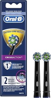 Oral-B CrossAction Electric Toothbrush Replacement Brush Head Refills, Black, 2 Count