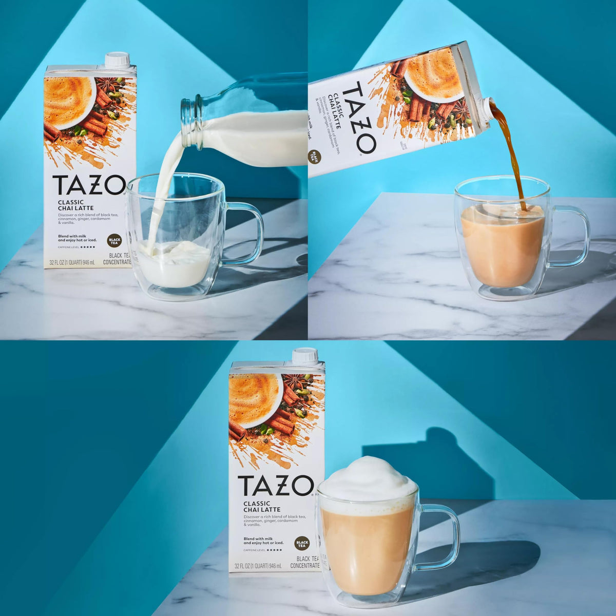 Chai Tea Latte Concentrate by TAZO – 32 Fl Oz (Pack of 3), Pack of 3, Model SUVELAM