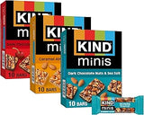 KIND Mini Snack Bars Variety Pack, Gluten Free, Low Sugar, Low Calorie Snacks, Dark Chocolate Nuts & Sea Salt, Caramel Almond & Sea Salt, Dark Chocolate Cherry Cashew, 30 Count