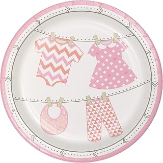 Creative Converting Bundle of Joy Girl Round Paper LUNCHEON PLATE, 7", Multicolor