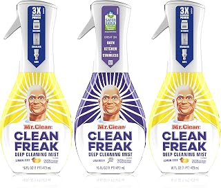 Mr. Clean All Purpose Cleaner, Clean Freak Mist for Bathroom & Kitchen Cleaner, Lavender & Lemon Scent, 3 Count (16 fl oz each)
