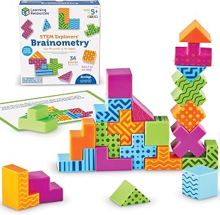 Learning Resources STEM Explorers Brainometry - 3D Puzzle Games for Kids, Kids Travel Games, Brain Teaser Puzzles, Pattern Memory Game, Brain Game Toys, Classroom Toys, 5 Year Old Boy and Girl Gifts