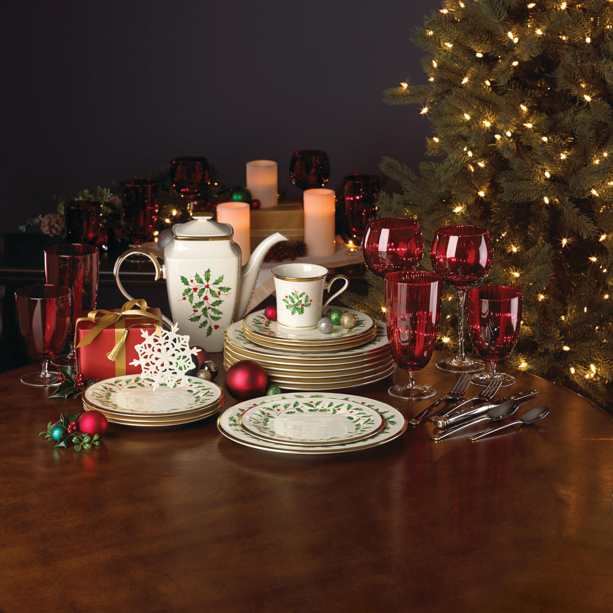 Lenox Holiday Porcelain Salad Plates, 8 Inch, Set of 6