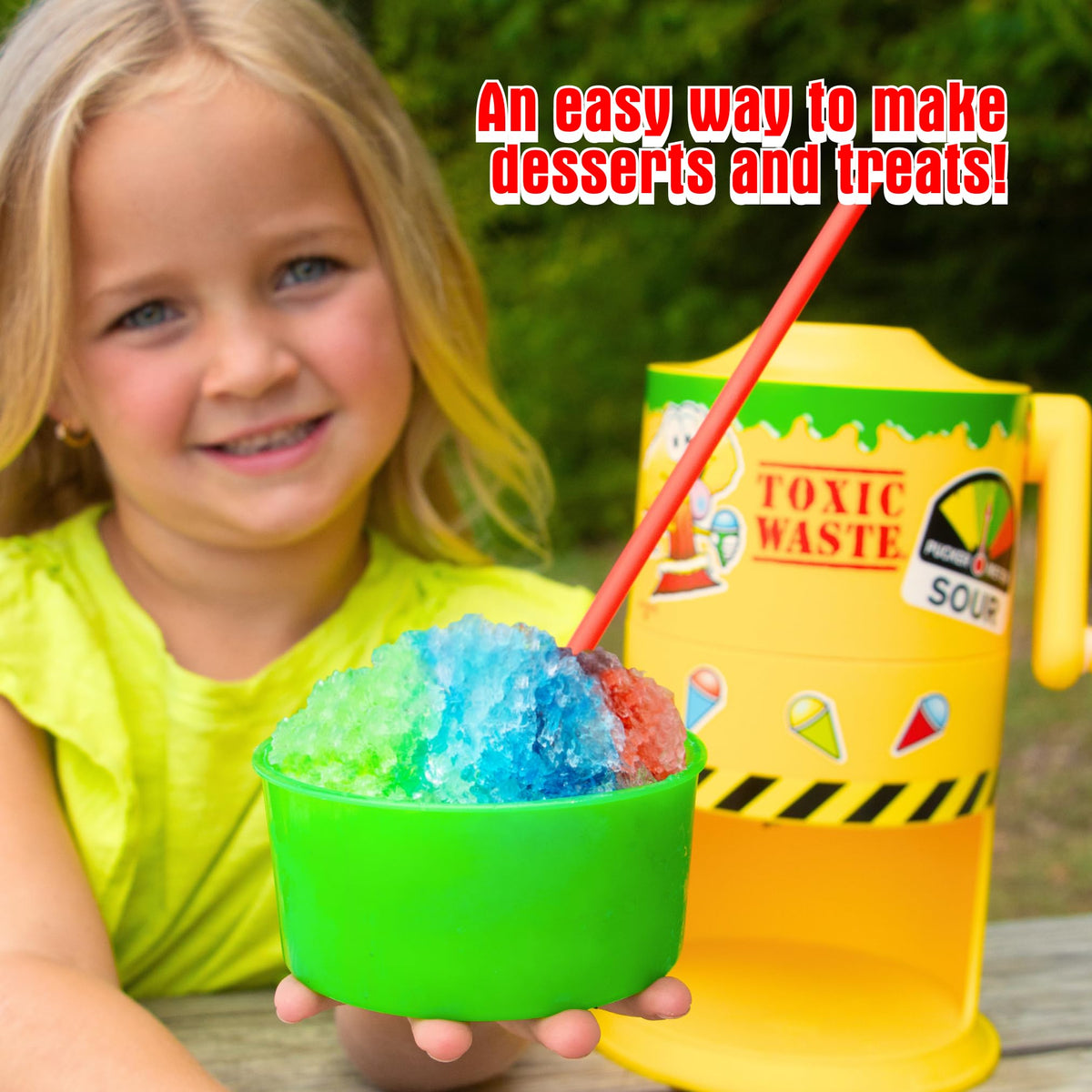 Toxic Waste Mini Snow Cone Machine by Hawaiian Shaved Ice – Mini, Yellow, Model S202-TW