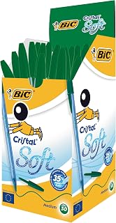 BIC Ballpoint Cristal Soft, 0.4 mm, Box of A 50 pcs, Green