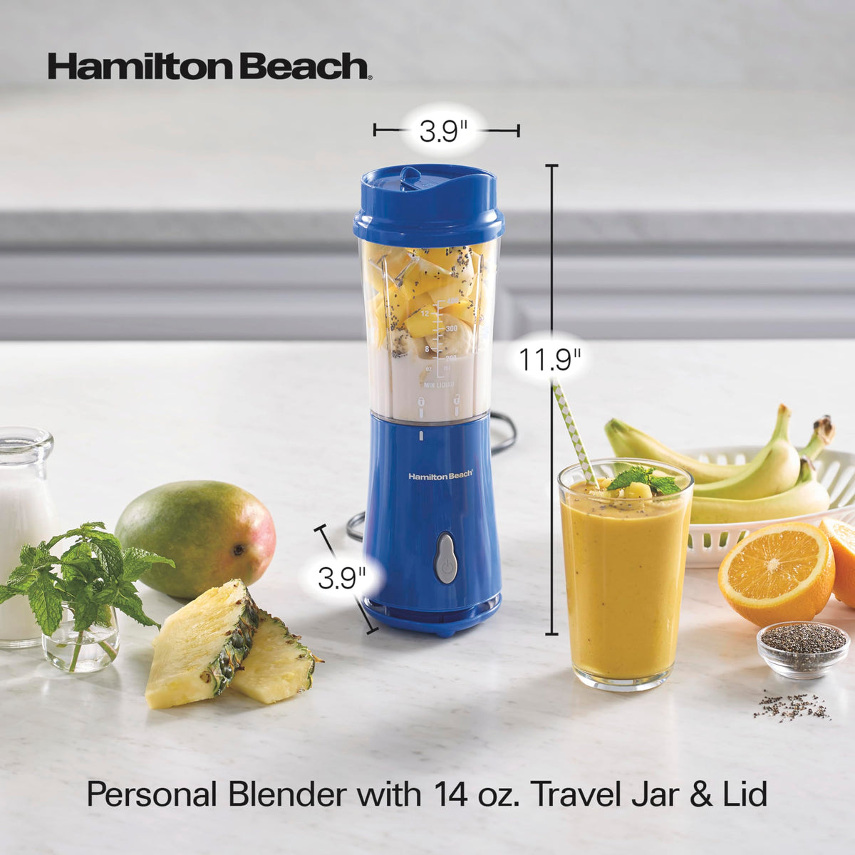 Hamilton Beach Blue / 14 oz. / 1 Jar Personal Size Blenders