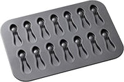KitchenCraft Chicago Metallic Professional Non-Stick 14-Hole Spoon-Shaped Cookie Baking Tin, 40 x 28 cm (15.5" x 11")