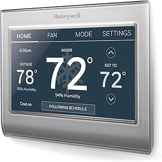 Honeywell Home RTH9585WF Wi-Fi Smart Color Thermostat, 7 Day Programmable, Touch Screen, Energy Star, Alexa Ready, C-Wire Required, Not Compatible with Line Volt Heating Gray | RTH9585WF1004 7 Day Programmable, Touch Screen, Energy Star, Alexa Ready
