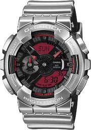 Casio G-Shock Fine Metallic Series Silver Red Analog-Digital Watch GM110YRA-8A