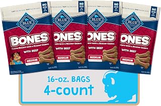Blue Buffalo Bones Beef Medium Dog Biscuits, 16 oz, 4 ct