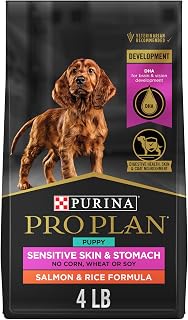 Purina Pro Plan Sensitive Skin & Stomach Puppy Dog Food, Salmon, 4 lb Bag