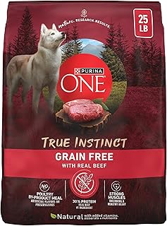 Purina ONE True Instinct Grain Free Dry Dog Food, Real Beef, 25 lb Bag