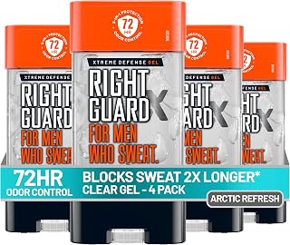 Right Guard Xtreme Defense Antiperspirant Deodorant Gel, Arctic Refresh Scent - 5-in-1 Deodorant Men Can Trust, 72-Hour Odor Control Invisible Gel for Men, 4 oz (4 Pack)