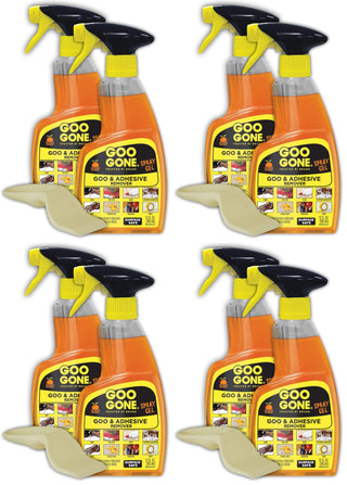 Adhesive Remover Spray Gel by Goo Gone – 12 Fl Oz (Pack of 8 + Sticker Lifter), orange, Pack of 8, Model 2206ZBP