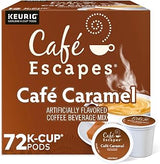 Café Escapes Café Caramel, Keurig Single-Serve K-Cup Pods, Flavored Coffee, 72 Count