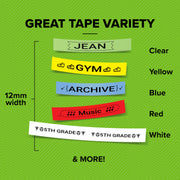 LetraTag Paper Label Tape by DYMO – 12 mm x 4 m - Paper Original, Paper, Black on White, Model S0721510