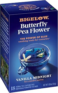 Bigelow Tea Vanilla Midnight Butterfly Pea Flower, 18 Count (Pack of 6)