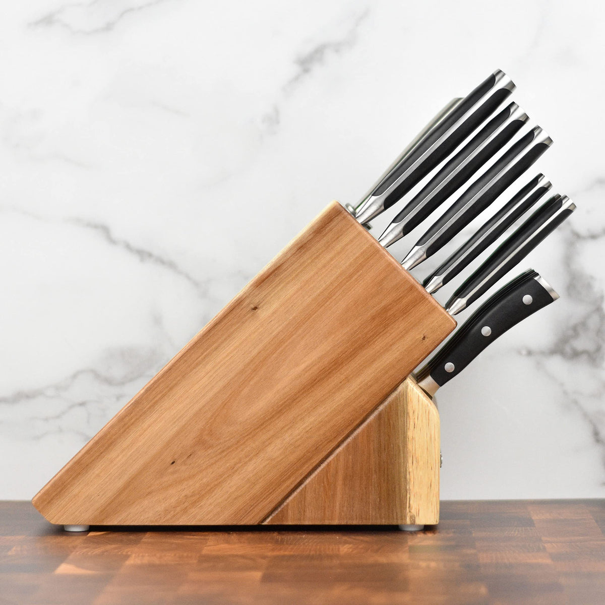 Wusthof 16 Piece Knife Set with Acacia Block by Wüsthof – 16 Piece, Stainless Steel,Steel, 16 Piece (Acacia), Pack of 16, Model Classic Ikon