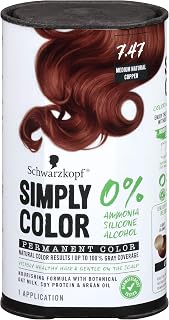 Schwarzkopf Simply Color Permanent Hair Color, 7.47 Medium Natural Copper