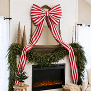 Zesua Giant Holiday Bow, 6.5 Feet, Red and White Striped