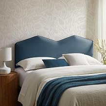 Modway Cosette Adjustable Velvet King Size Headboard in Cadet Blue – Contemporary Stain-Resistant Upholstered Headboard with Simple Edge Trim